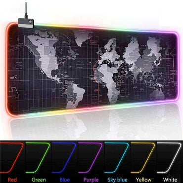 Dragon RGB Gaming Mouse Pad World Map RGB Lighting