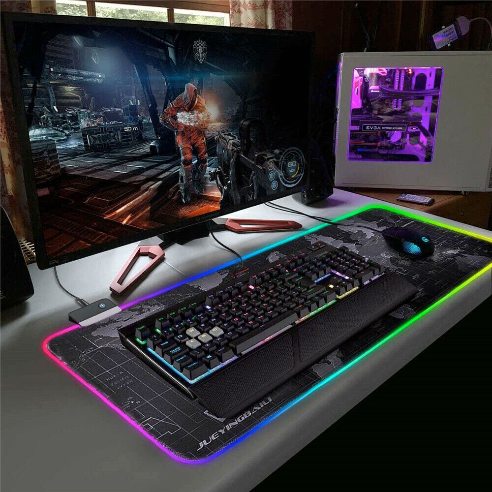 Dragon RGB Gaming Mouse Pad World Map RGB Lighting