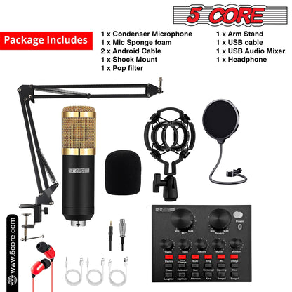 5Core Podcast Recording Microphone Bundle