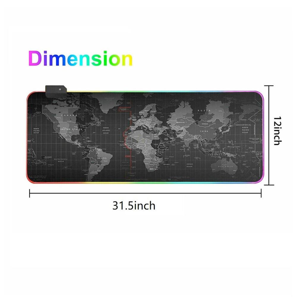 Dragon RGB Gaming Mouse Pad World Map RGB Lighting