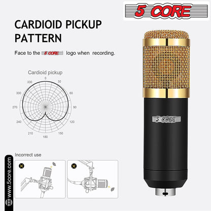 5Core Podcast Recording Microphone Bundle