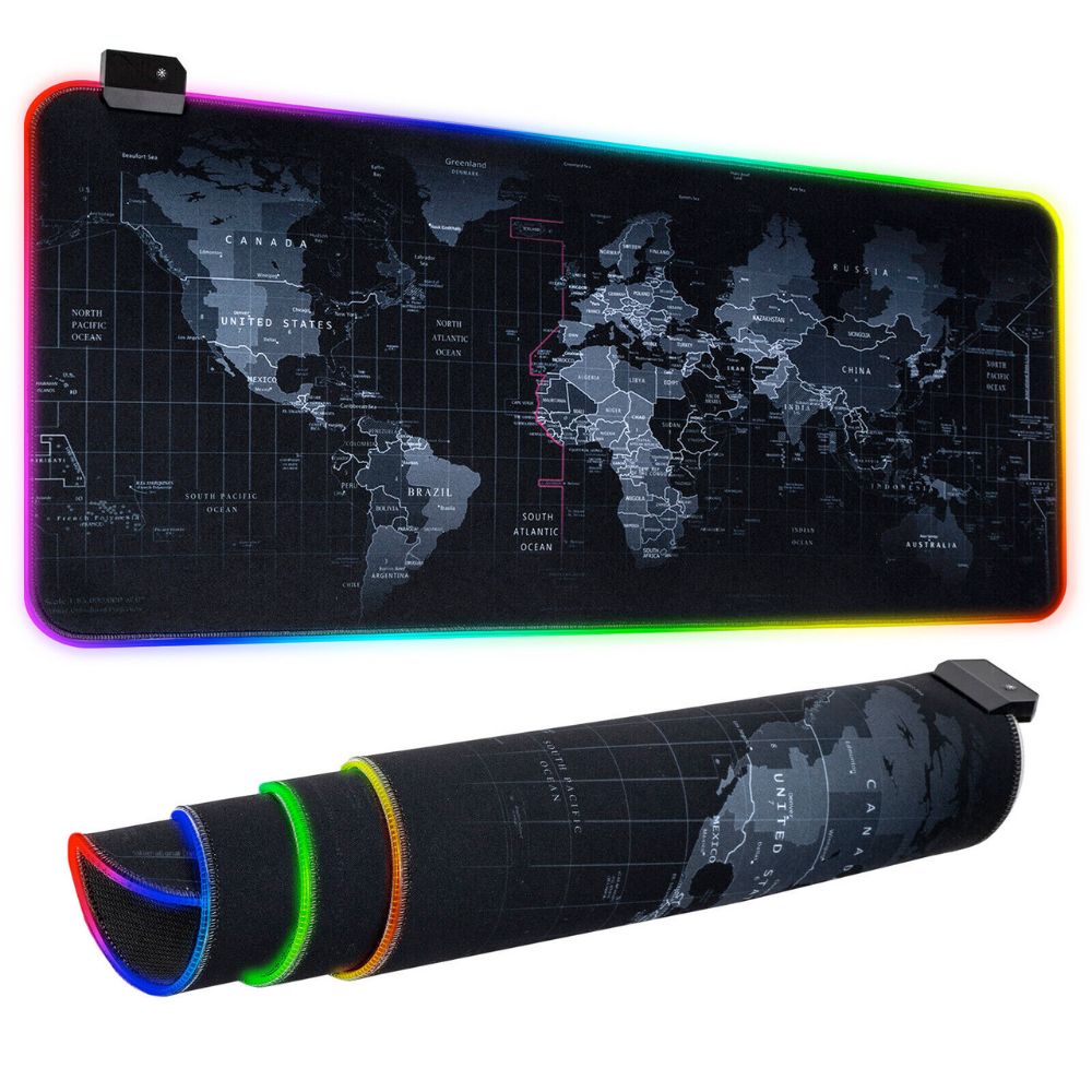 Dragon RGB Gaming Mouse Pad World Map RGB Lighting