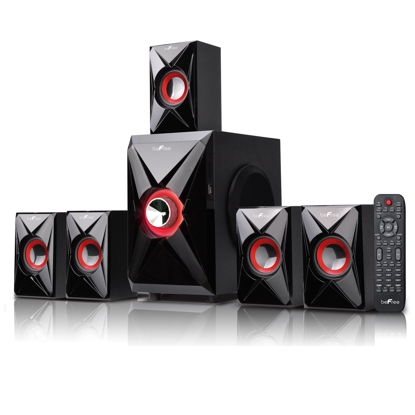 beFree Sound 5.1 Channel Bluetooth Surround Sound Speaker System in