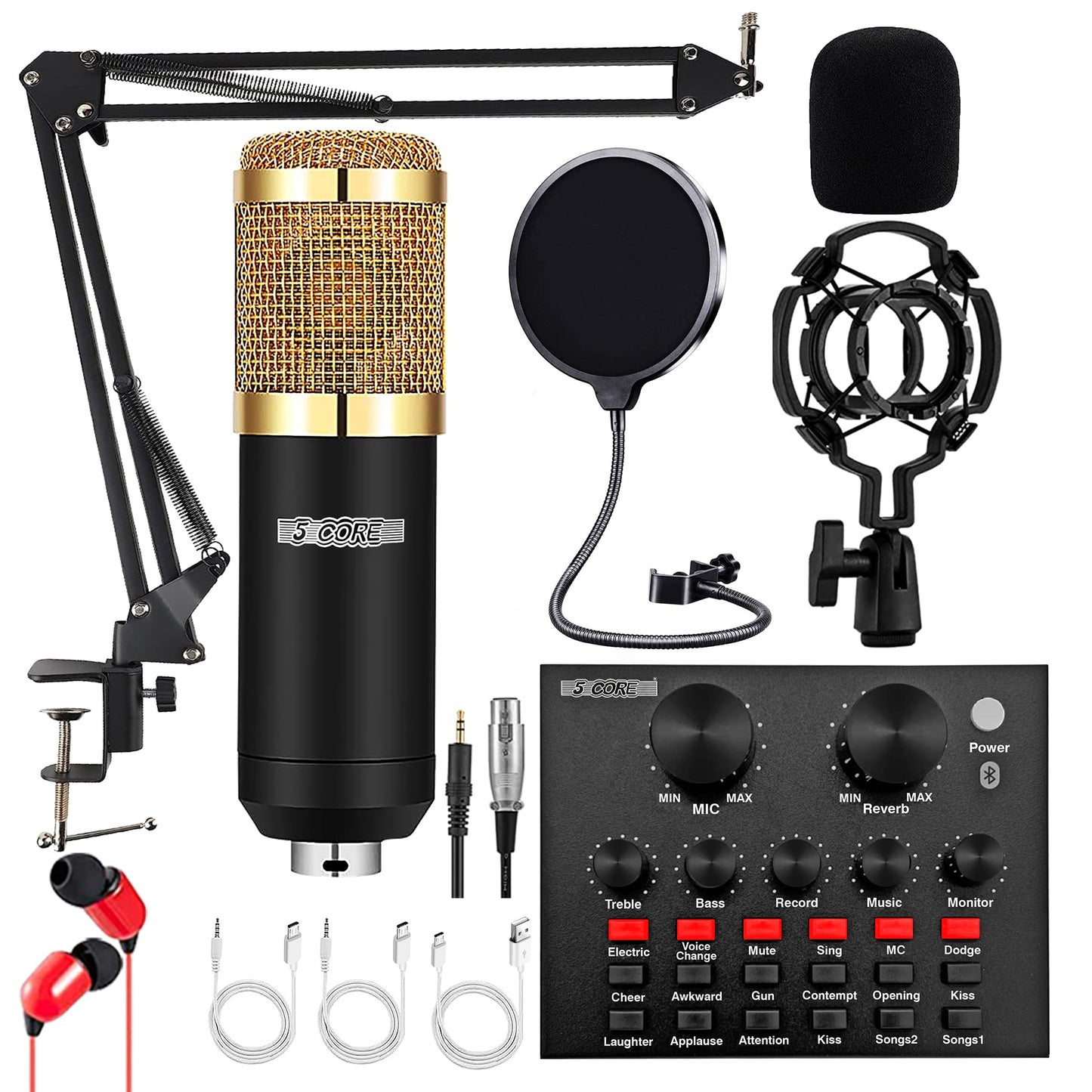 5Core Podcast Recording Microphone Bundle