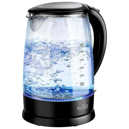 Willz 1.7 Liter 1500-Watt Electric Tea Kettle in Black with Auto