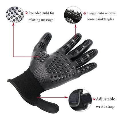 Bristled Pet Grooming Gloves One Size Fits All