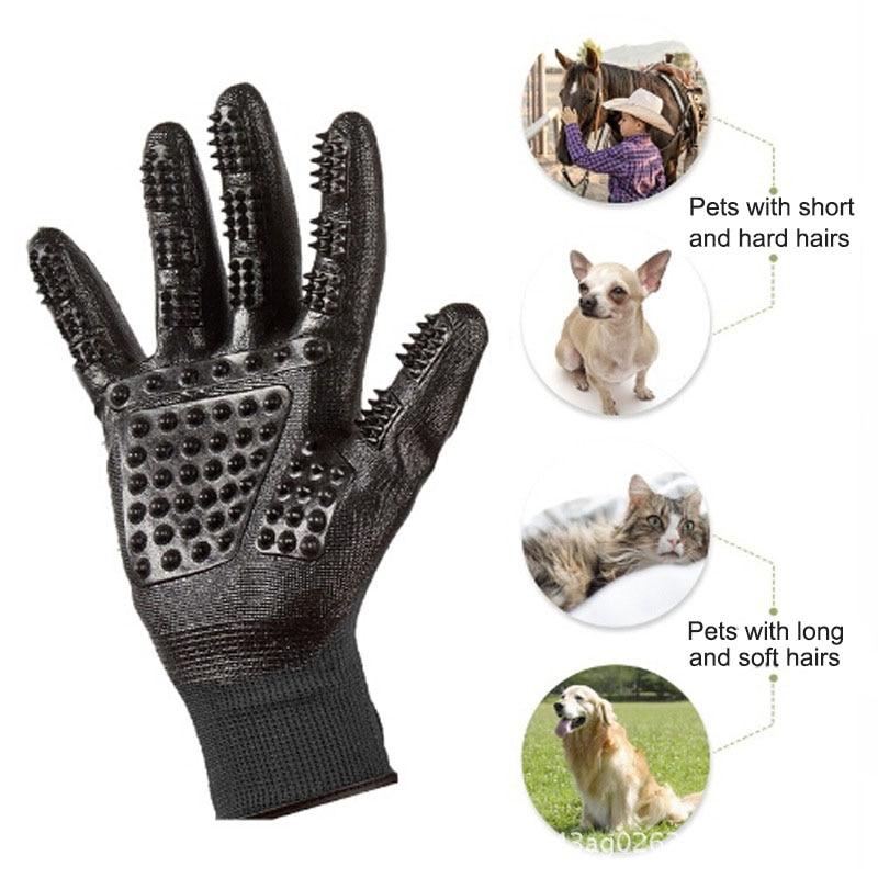 Bristled Pet Grooming Gloves One Size Fits All