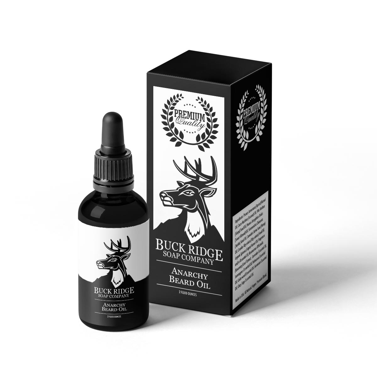 Buck Ridge Anarchy Premium Beard Oil, Made in the USA