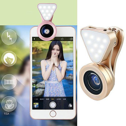 3 In 1 Cell Phone Photo Lens And Fill Lighting Clip