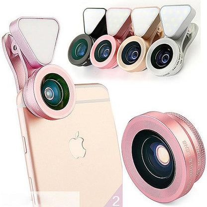 3 In 1 Cell Phone Photo Lens And Fill Lighting Clip