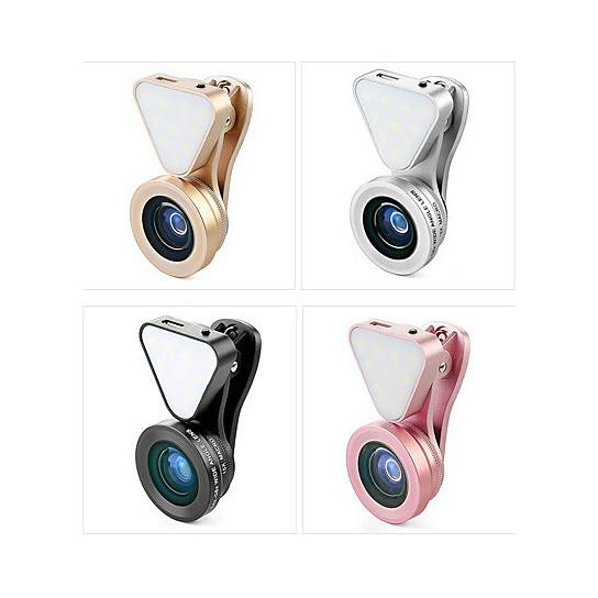 3 In 1 Cell Phone Photo Lens And Fill Lighting Clip