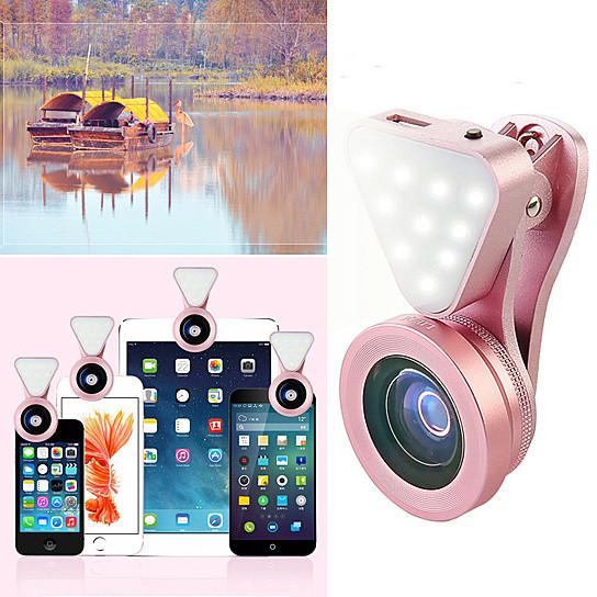 3 In 1 Cell Phone Photo Lens And Fill Lighting Clip