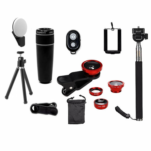 11 in 1 Smartphone Camera Lens Kit with Case